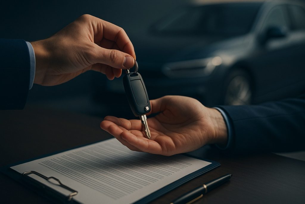 Remise des clés d'un véhicule de société financé en leasing sans apport